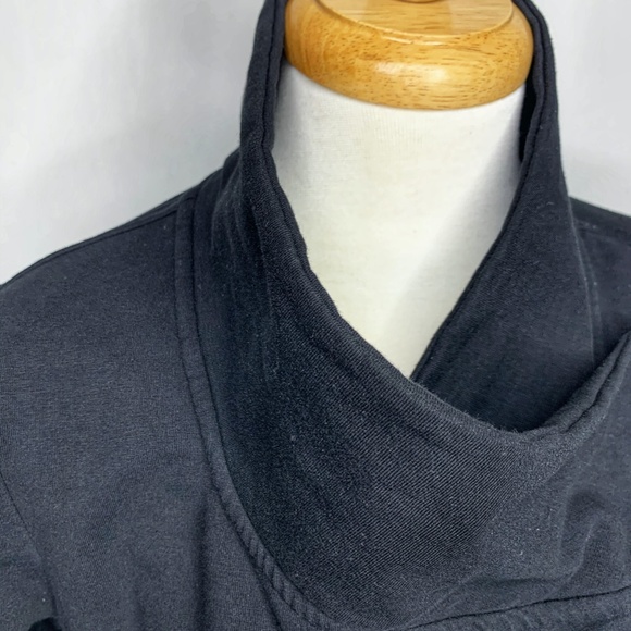 Danskin Black High Collar Snap Closure Sweater - Picture 3 of 7